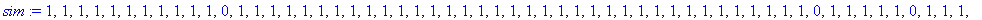 sim := 1, 1, 1, 1, 1, 1, 1, 1, 1, 1, 1, 0, 1, 1, 1,...