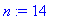 n := 14