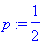 p := 1/2